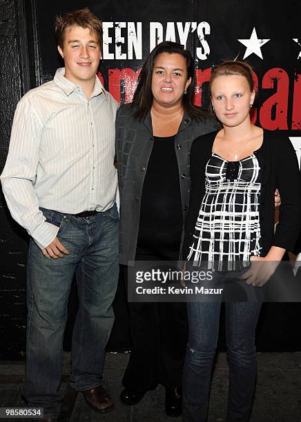 Parker O'Donnell, Chelsea O'Donnell, Rosie O'Donnell and Whoopi Goldberg attends the opening of "American Idiot" on Broadway at the St. James Theatre...