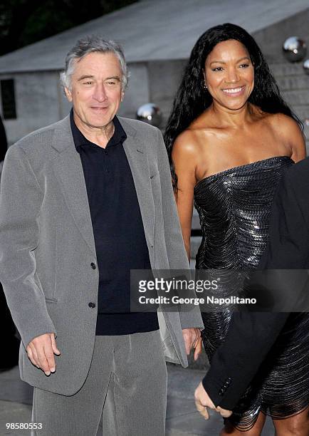 Robert De Niro and Grace Hightower arrive at New York State Supreme Court for the Vanity Fair Party during the 2010 Tribeca Film Festival on April...