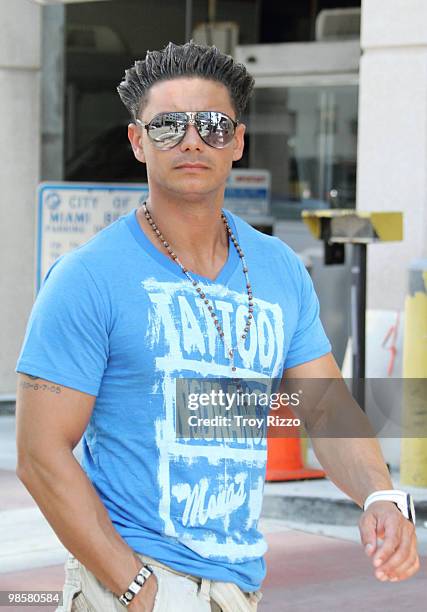 Paul "Pauly D" Del Vecchio is seen on April 20, 2010 in Miami Beach, Florida.