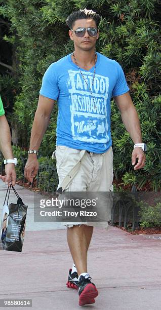 Paul "Pauly D" Del Vecchio is seen on April 20, 2010 in Miami Beach, Florida.
