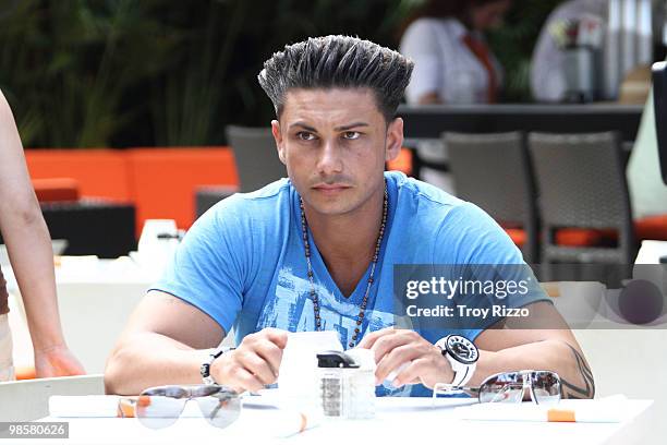 Paul "Pauly D" Del Vecchio is seen on April 20, 2010 in Miami Beach, Florida.