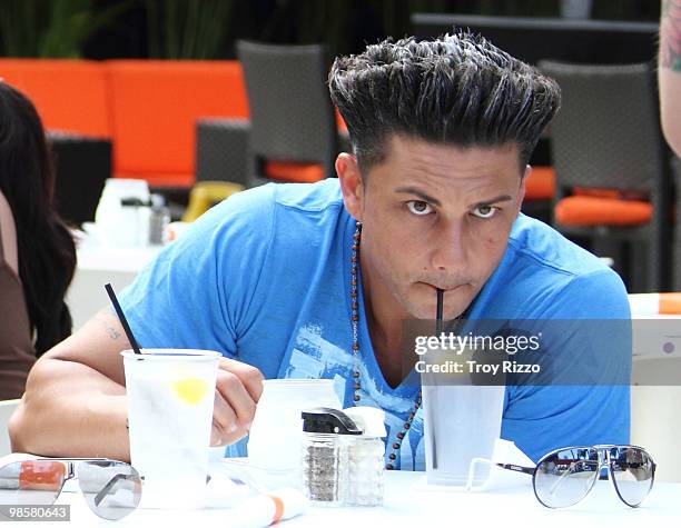 Paul "Pauly D" Del Vecchio is seen on April 20, 2010 in Miami Beach, Florida.