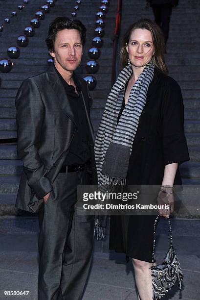 Actor Andrew McCarthy and Dolores Rice attend the Vanity Fair Party during the 9th Annual Tribeca Film Festival at the New York State Supreme Court...