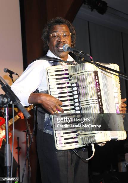 Buckwheat Zydeco performs at the Food Bank for New York City's 8th Annual Can-Do Awards dinner at Abigail Kirsch�s Pier Sixty at Chelsea Piers on...