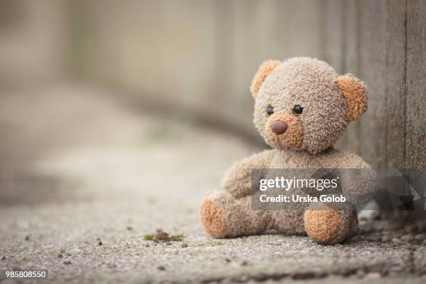 left alone - teddy bear stock pictures, royalty-free photos & images