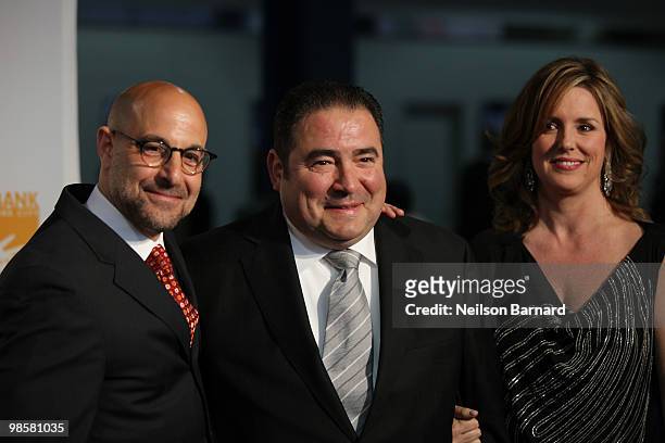 Actor and host Stanley Tucci, chef and honoree Emeril Lagasse and Alden Lagasse attend the 8th Annual Can-Do Awards Dinner at Pier Sixty at Chelsea...
