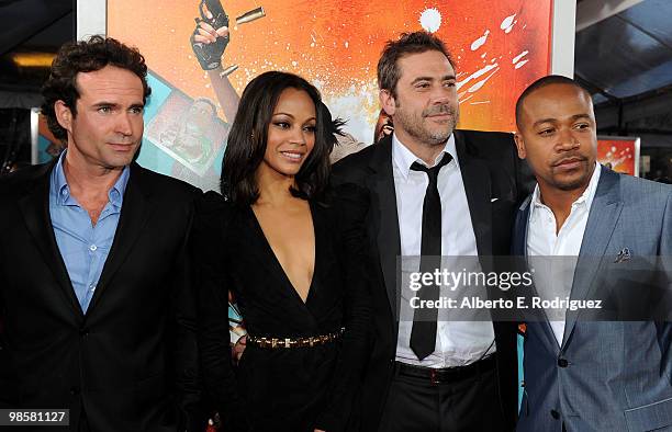 Actors Jason Patrick, Zoe Saldana, Jeffrey Dean Morgan and Columbus Short arrive at Warner Bros. "The Losers" premiere at Grauman's Chinese Theatre...