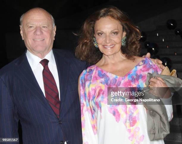 Barry Diller and Diane Von Furstenberg arrive at New York State Supreme Court for the Vanity Fair Party during the 2010 Tribeca Film Festival on...