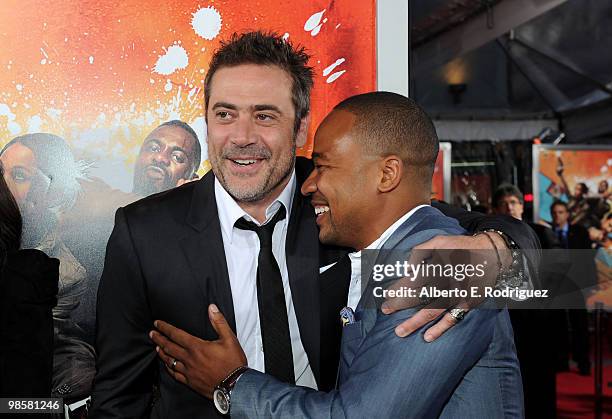 Actors Jeffrey Dean Morgan and Columbus Short arrive at Warner Bros. "The Losers" premiere at Grauman's Chinese Theatre on April 20, 2010 in Los...