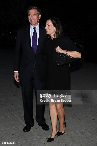 News anchor Brian Williams and Jane Stoddard Williams attend the Vanity Fair Party during the 9th Annual Tribeca Film Festival at the New York State...