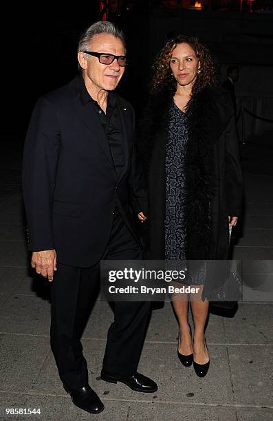 Actor Harvey Keitel and Daphna Kastner attend the Vanity Fair Party during the 9th Annual Tribeca Film Festival at the New York State Supreme Court...