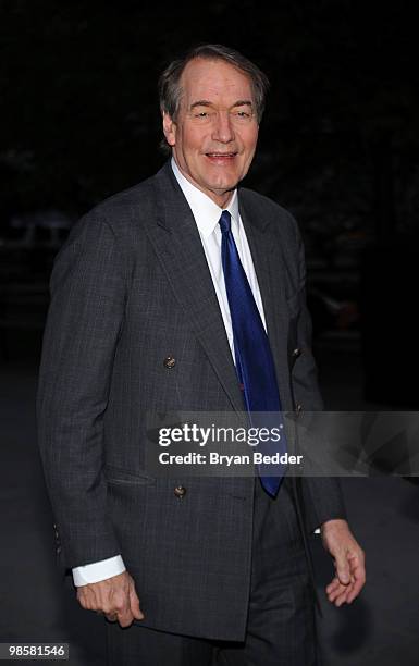Persoanlity Charlie Rose attends the Vanity Fair Party during the 9th Annual Tribeca Film Festival at the New York State Supreme Court on April 20,...
