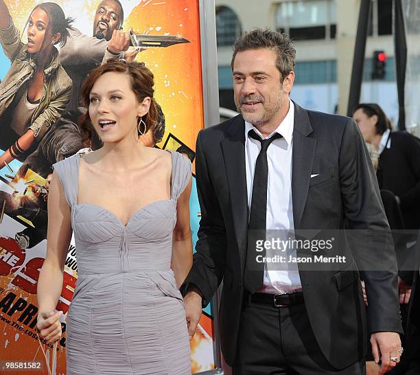Actors Hilarie Burton and Jeffrey Dean Morgan arrive at "The Losers" Premiere at Grauman's Chinese Theatre on April 20, 2010 in Hollywood, California.