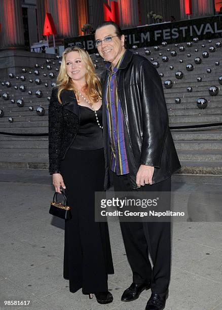Chazz Palminteri and Gianna Ranaudo arrive at New York State Supreme Court for the Vanity Fair Party during the 2010 Tribeca Film Festival on April...
