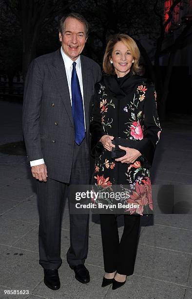 Persoanlity Charlie Rose and NYC City Planning Commissioner and Trustee, Amanda Burden attends the Vanity Fair Party during the 9th Annual Tribeca...