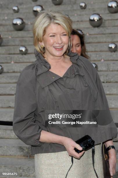 Martha Stewart arrives at New York State Supreme Court for the Vanity Fair Party during the 2010 Tribeca Film Festival on April 20, 2010 in New York...
