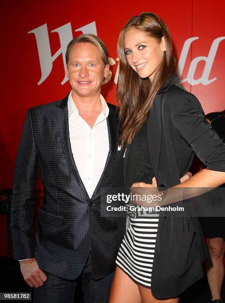 Carson Kressley and Nikki Phillips attend the launch of his national Westfield Be Styled Tour at Westfield Bondi Junction on April 21, 2010 in...