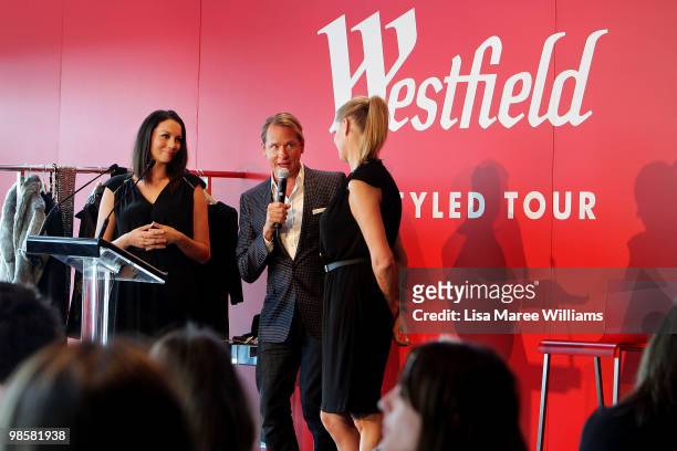 Ricky-Lee Coulter, Carson Kressley and Charlotte Dawson on stage during the launch of Carson's national Westfield Be Styled Tour at Westfield Bondi...