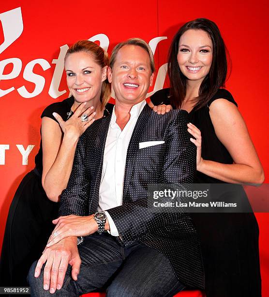 Charlotte Dawson, Carson Kressley and Ricky-Lee Coulter pose during the launch of Carson's national Westfield Be Styled Tour at Westfield Bondi...