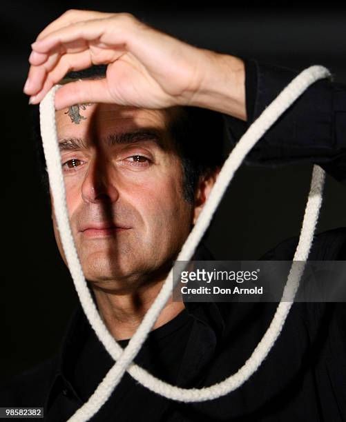 Magician David Copperfield poses during the launch his first Australian tour in 10 years, "David Copperfield - An Intimate Evening of Grand...