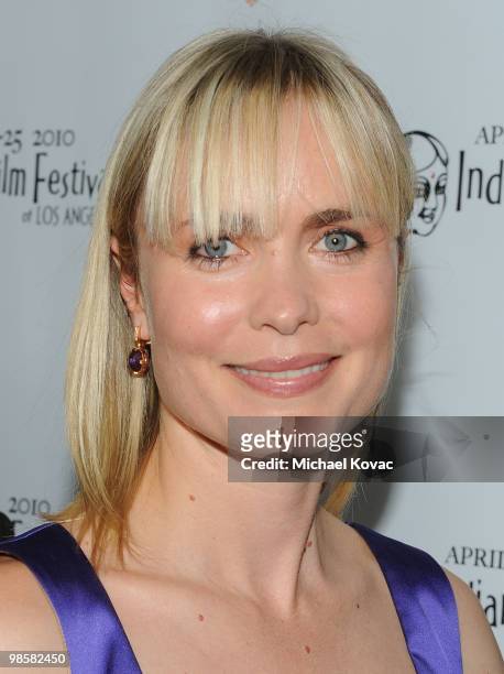 Actress Radha Mitchell arrives at the opening night gala of the 8th Annual Indian Film Festival of Los Angeles at ArcLight Hollywood on April 20,...