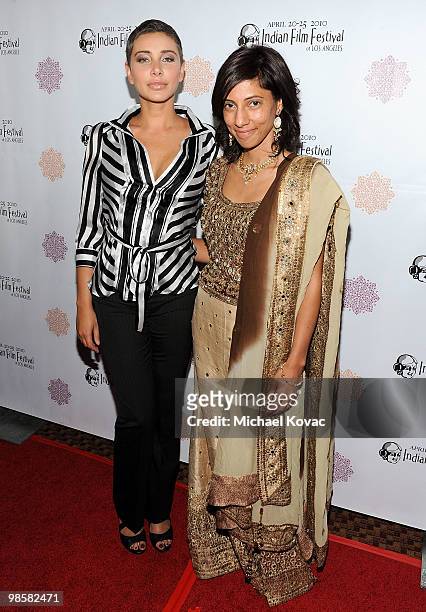 Actress Lisa Ray and composer Amrita Vaz arrive at the opening night gala of the 8th Annual Indian Film Festival of Los Angeles at ArcLight Hollywood...