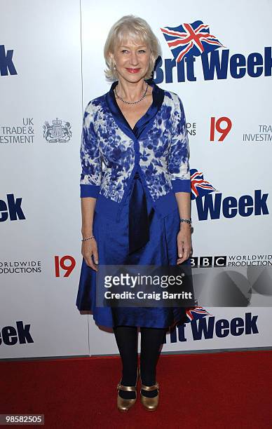 Helen Mirren arrives at the 2010 Champagne Launch Of BritWeek at the Consul General's Residence on April 20, 2010 in Los Angeles, California.