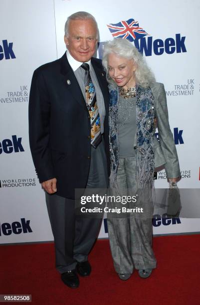 Buzz Aldrin and Lois Aldrin arrive at the 2010 Champagne Launch Of BritWeek at the Consul General's Residence on April 20, 2010 in Los Angeles,...