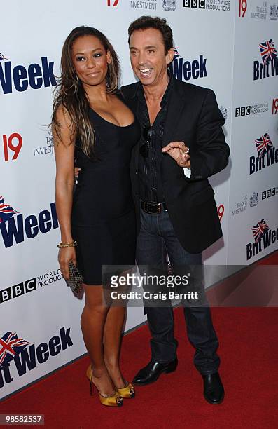 Mel B and Bruno Tonioli arrive at the 2010 Champagne Launch Of BritWeek at the Consul General's Residence on April 20, 2010 in Los Angeles,...