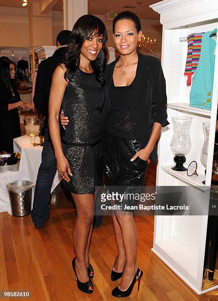 Keisha Whitaker and Shaun Robinson attend the Kissable Couture with Keisha Whitaker at Diane Merrick Boutique on April 20, 2010 in Los Angeles,...