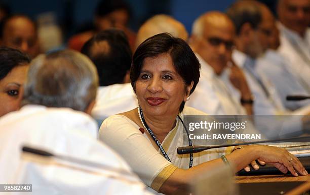 Indian Foreign Secretary Nirupama Rao attends the inauguration of Indian Civil Services Day in New Delhi on April 21, 2010. Calling for strong action...