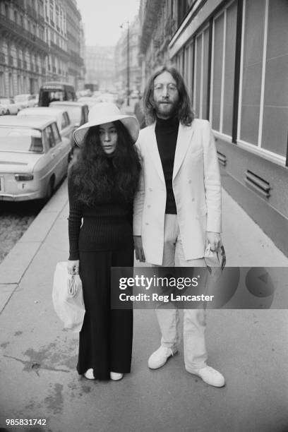 Married couple, Japanese multimedia artist, singer, songwriter, and peace activist Yoko Ono and English singer, songwriter, and peace activist John...