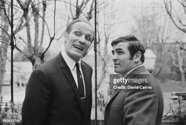 English heavyweight boxer Henry Cooper and Italian boxer Piero Tomasoni before their fight for the EBU Heavyweight Title, Rome, Italy, March 1969.