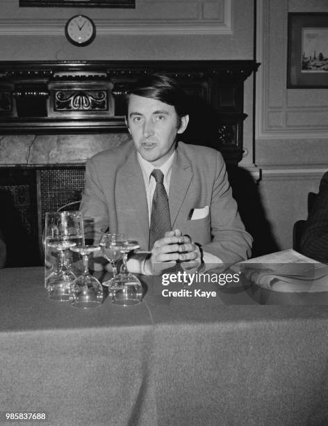 Scottish Liberal Party politician and Liberal Party Chief Whip, David Steel pictured at a press conference in London on 16th October 1972. David...