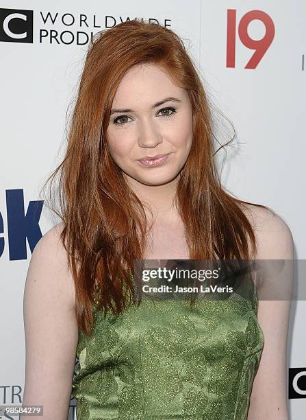 Actress Karen Gillan attends the BritWeek champagne launch red carpet event at the British Consul General's residence on April 20, 2010 in Los...