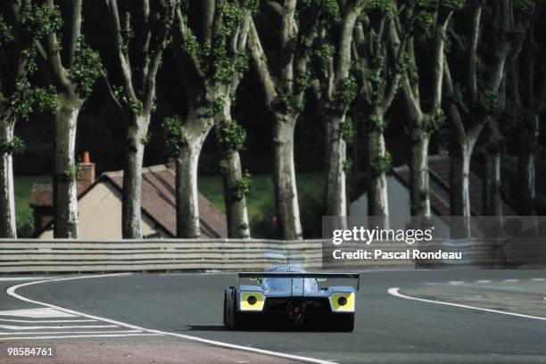 The Team Sauber Mercedes-Benz C11 driven by Karl Wendlinger, Michael Schumacher and Fritz Kreutzpointner going into Tertre Rouge during the FIA World...