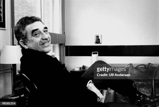 Colombian writer and Nobel prize in literature winner Gabriel Garcia Marquez poses for a portrait session on January 27,1982 in Paris,France.