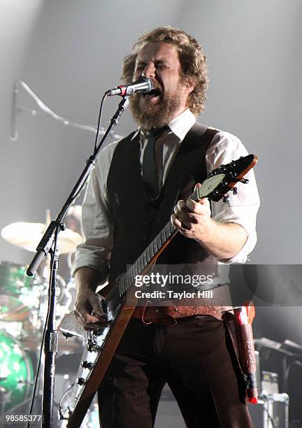 Jim James of My Morning Jacket performs at the Alabama Theatre for the Performing Arts on April 20, 2010 in Birmingham, Alabama.