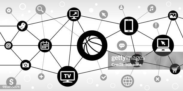 basketball internet communication technology triangular node pattern background - check mark background stock illustrations