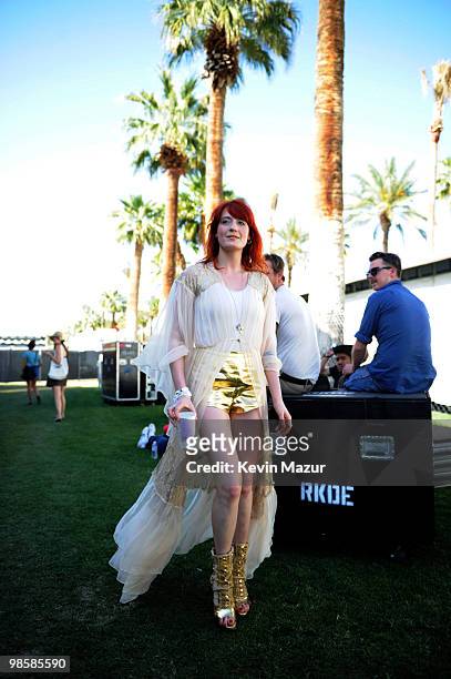 *Exclusive* Florence Welch of Florence and the Machine backstage before she performs during the Day 3 of the Coachella Valley Music & Arts Festival...