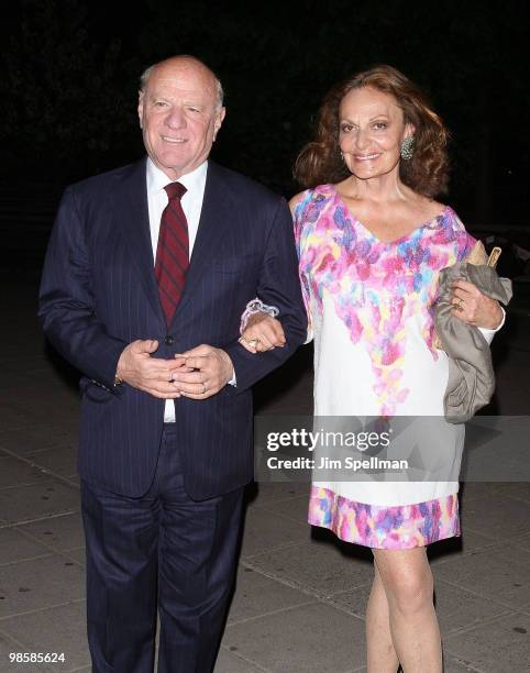 Chairman and CEO of IAC Barry Diller and Designer Diane Von Furstenberg attend the Vanity Fair Party during the 9th Annual Tribeca Film Festival at...