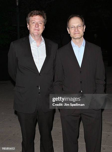 Actor David Hyde Pierce and guest attend the Vanity Fair Party during the 9th Annual Tribeca Film Festival at New York State Supreme Court on April...