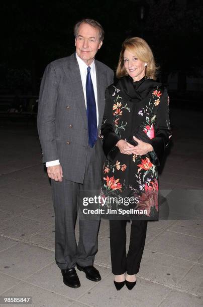 Persoanlity Charlie Rose and NYC City Planning Commissioner and Trustee, Amanda Burden attend the Vanity Fair Party during the 9th Annual Tribeca...
