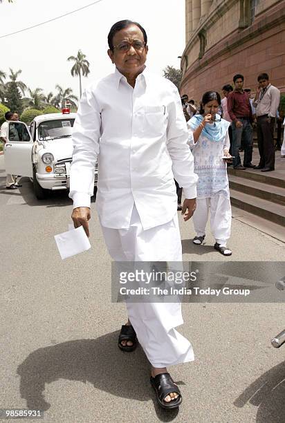 Union Home Minister P. Chidambaram at Parliament on April 20, 2010.