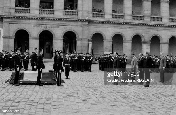 Obsèques de l'ingénieur général René Audran, directeur des affaires internationales de la Délégation générale pour l'Armement du ministère de la...