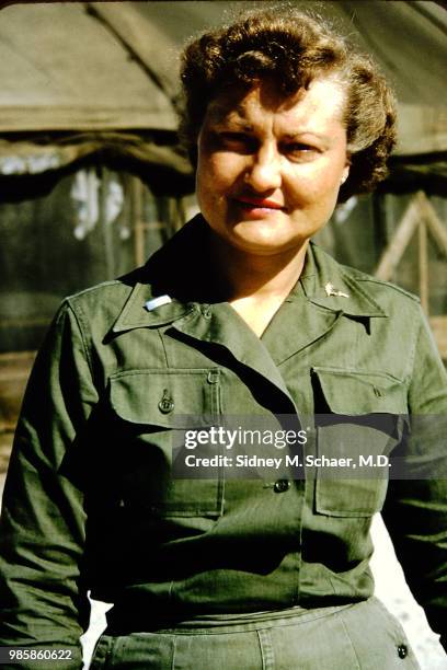 Portrait of Lieutenant Frances Kreuger of the 8063rd MASH , South Korea, January 1952.