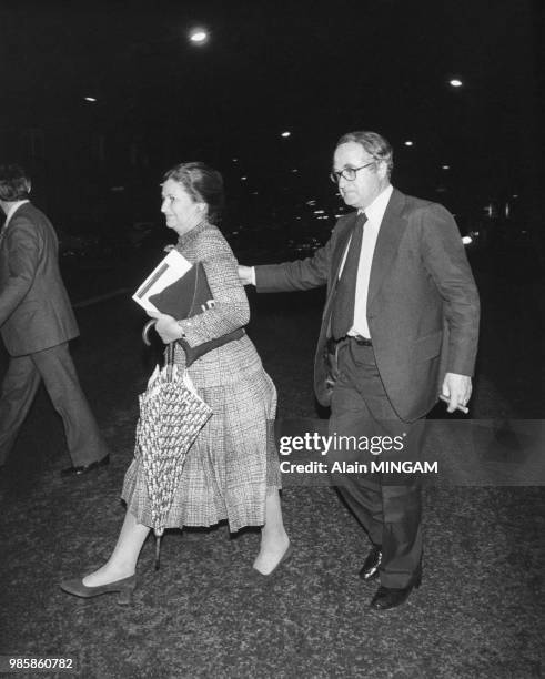 Simone Veil et son mari Antoine, après l'annonce des résultats aux élections européennes le 10 juin 1979 à Paris, France.