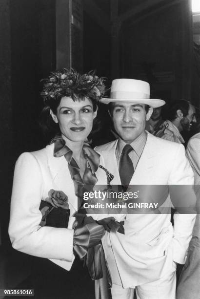 Paloma Picasso épouse l'écrivain argentin Rafael Lopez Sanchez le 5 mai 1978 à la mairie du VIIe arrondissement de Paris, France.