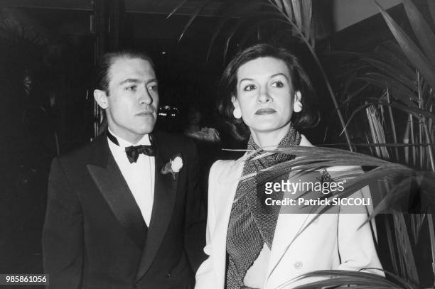 Paloma Picasso et son mari argentin Rafael Lopez Sanchez au Palace, le 8 avril 1981 à Paris, France.