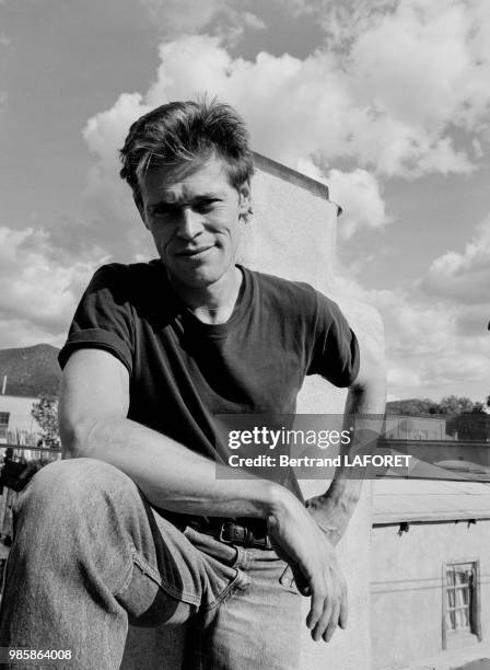 Acteur Willem Dafoe lors du tournage du film 'White Sands' en novembre 1992, Etats-Unis.